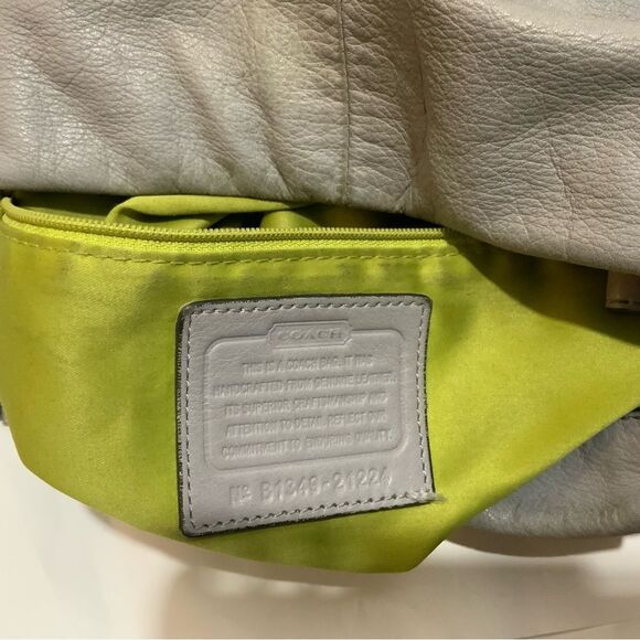 Coach Madison Isabelle Leather Hobo Purse Handbag Gray Crossbody 21224 - Picture 12 of 14